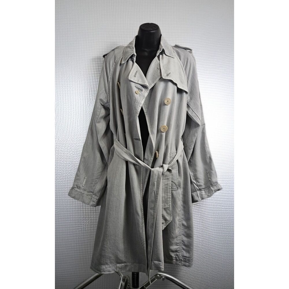 Sundance Chambrey Trench Coat Women's Small Drapy Lightweight Light Wash